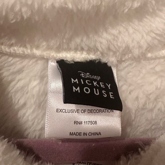 NWOT Disney Mickey Mouse Embroidered Patch quarter Zip fluffy soft pullover XL - Picture 5 of 6